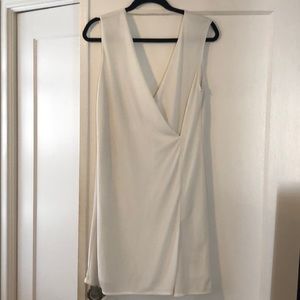 Zara v neck white mini dress